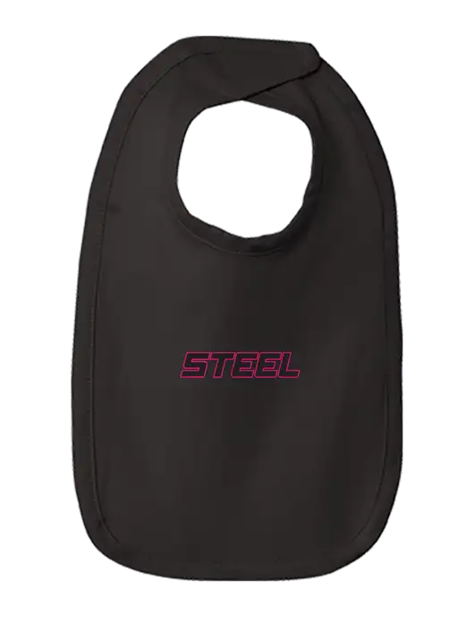 Rabbit Skins Black Infant Premium Jersey Bib w/Steel Partners Logo