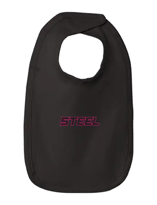 Rabbit Skins Black Infant Premium Jersey Bib w/Steel Partners Logo