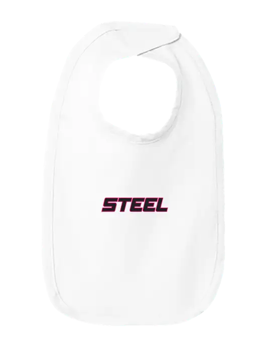 Rabbit Skins White Infant Premium Jersey Bib w/Steel Partners Logo