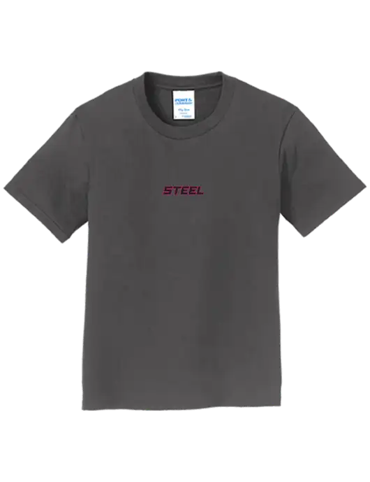 Youth Ring Spun Charcoal 4.5 oz T-Shirt w/Steel Partners Logo
