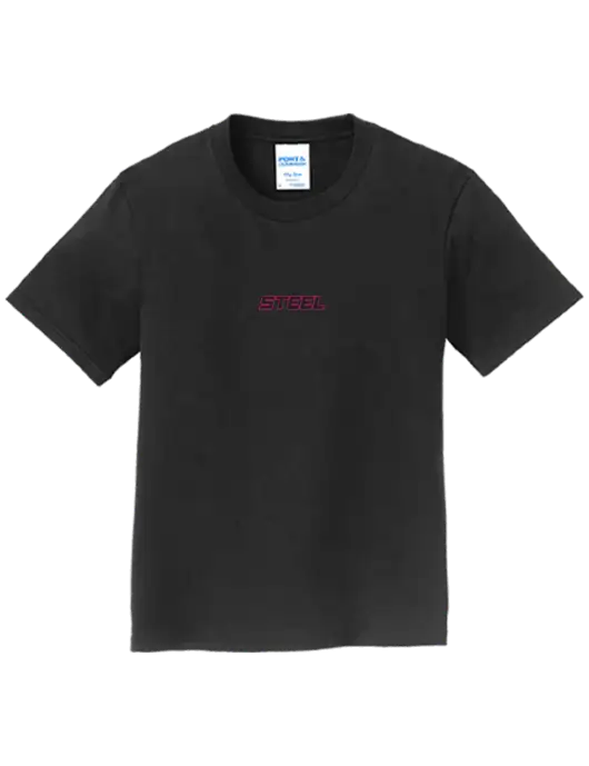 Youth Ring Spun Jet Black 4.5 oz T-Shirt w/Steel Partners Logo