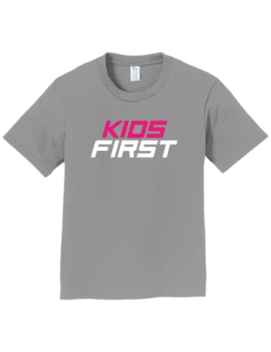 Youth Ring Spun Medium Grey 4.5 oz T-Shirt w/Kids First Logo