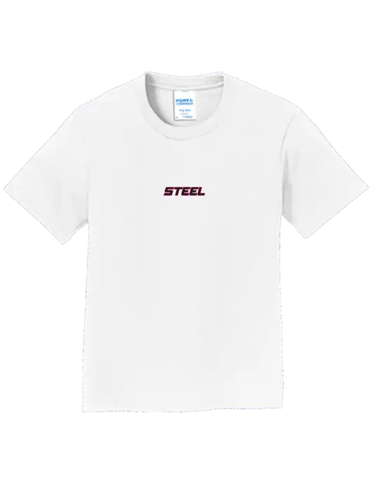 Youth Ring Spun White 4.5 oz T-Shirt w/Steel Partners Logo
