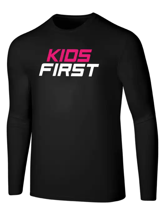 Seriously Soft Black Long Sleeve T-Shirt w/Kids First Logo