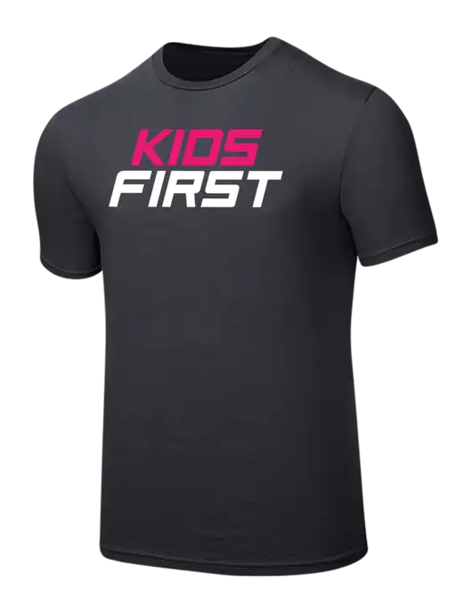 Seriously Soft Charcoal T-Shirt w/Kids First Logo
