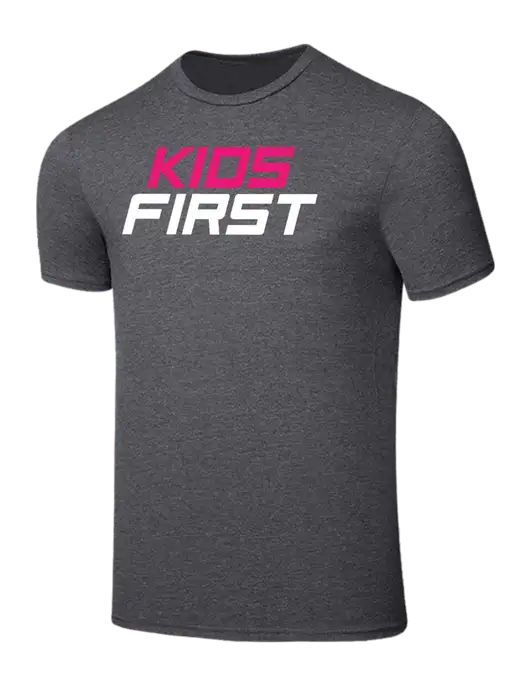 Seriously Soft Heathered Charcoal T-Shirt w/Kids First Logo