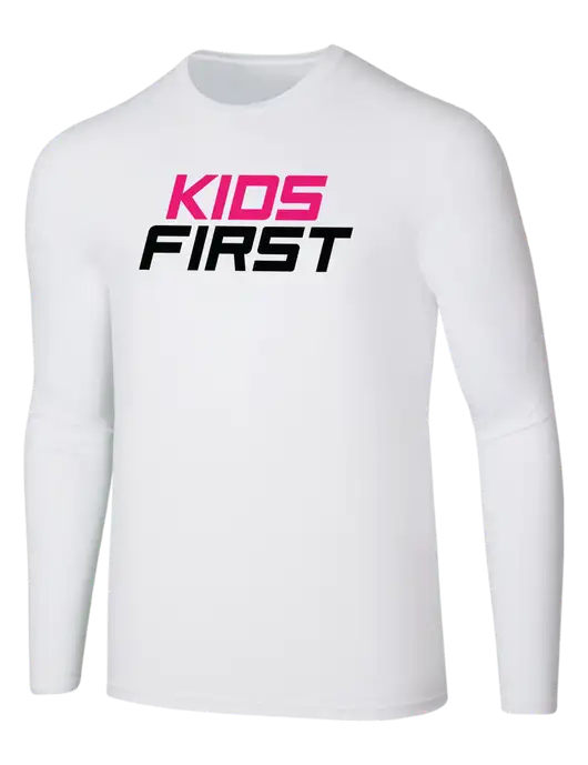 Seriously Soft White Long Sleeve T-Shirt w/Kids First Logo
