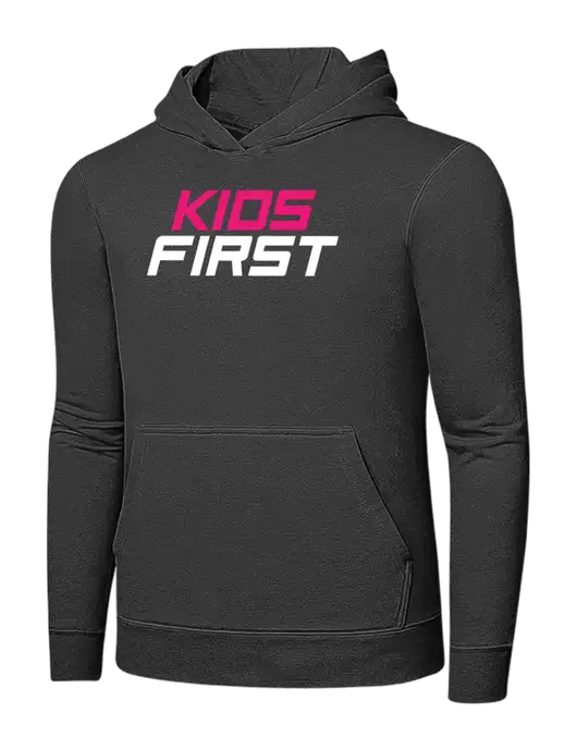 Charcoal 7.8 oz Ring Spun Hooded Sweatshirt w/Kids First Logo