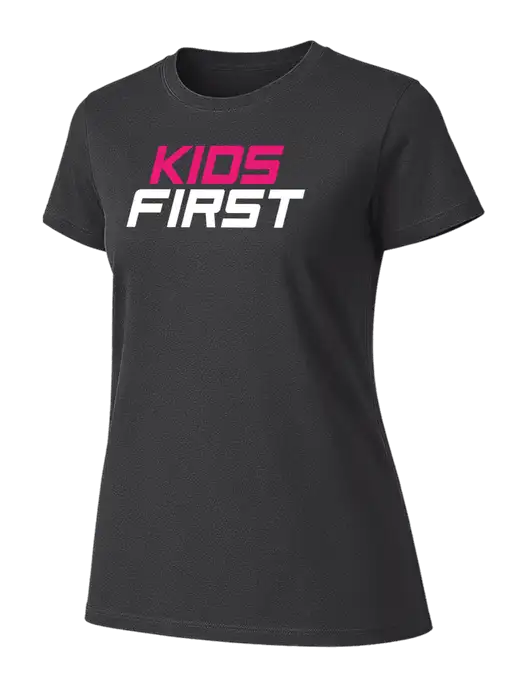 Womens Ring Spun Charcoal 4.5 oz T-Shirt w/Kids First Logo