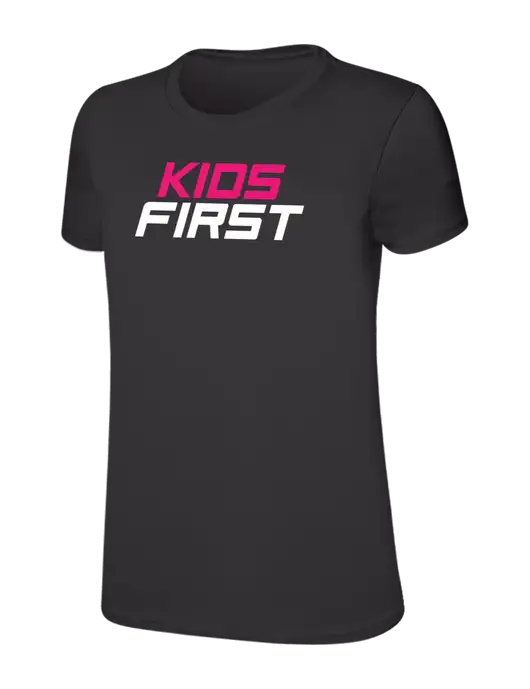Womens Ring Spun Charcoal 4.5 oz T-Shirt w/Kids First Logo