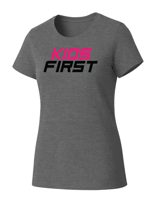 Womens Seriously Soft Grey Frost T-Shirt w/Kids First Logo