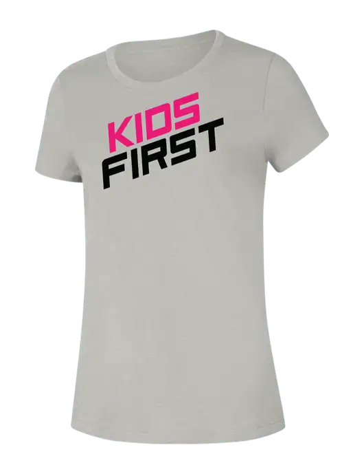 Womens Seriously Soft Light Heathered Grey T-Shirt w/Kids First Logo