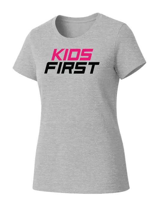 Womens Seriously Soft Light Heathered Grey T-Shirt w/Kids First Logo