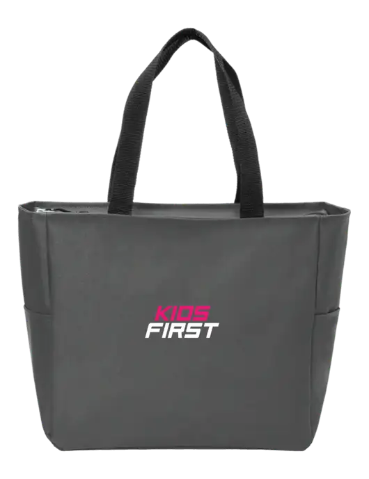 Everyday Charcoal Zip Tote Dark w/Kids First Logo