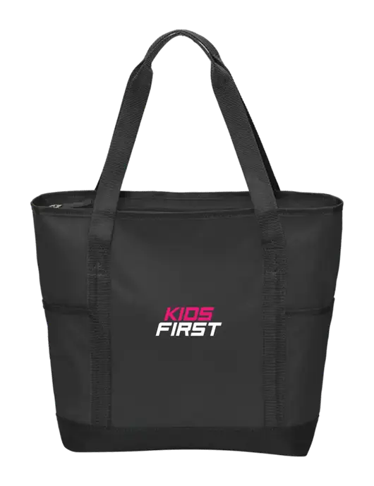 On the Go Black/Black Tote w/Kids First Logo