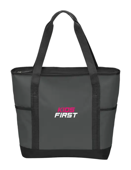On the Go Charcoal/Black Tote  w/Kids First Logo