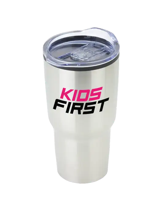 Odyssey Silver 30 oz Travel Tumbler w/Kids First Logo