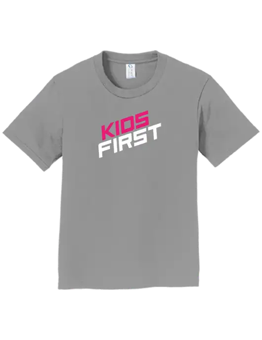 Youth Ring Spun Medium Grey 4.5 oz T-Shirt w/Kids First Logo