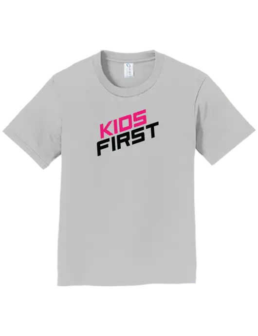 Youth Ring Spun Silver 4.5 oz T-Shirt w/Kids First Logo