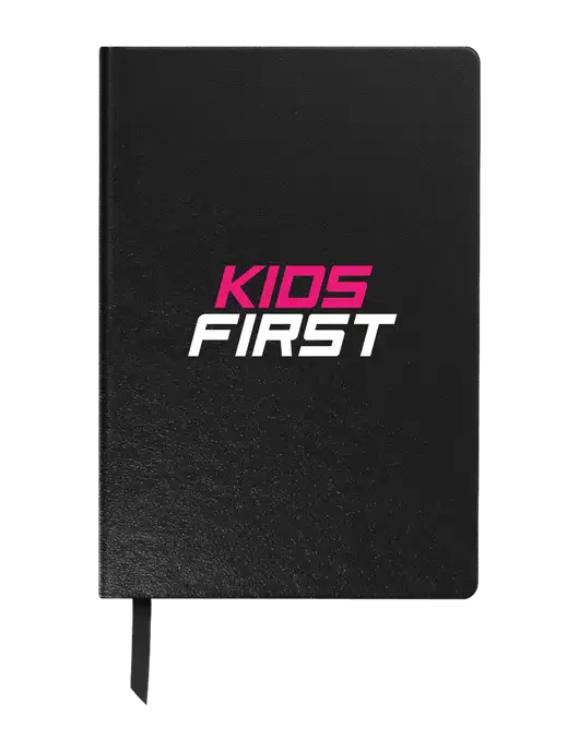 Achieve Black Hardcover Journal, 5.5 x 8.37 w/Kids First Logo