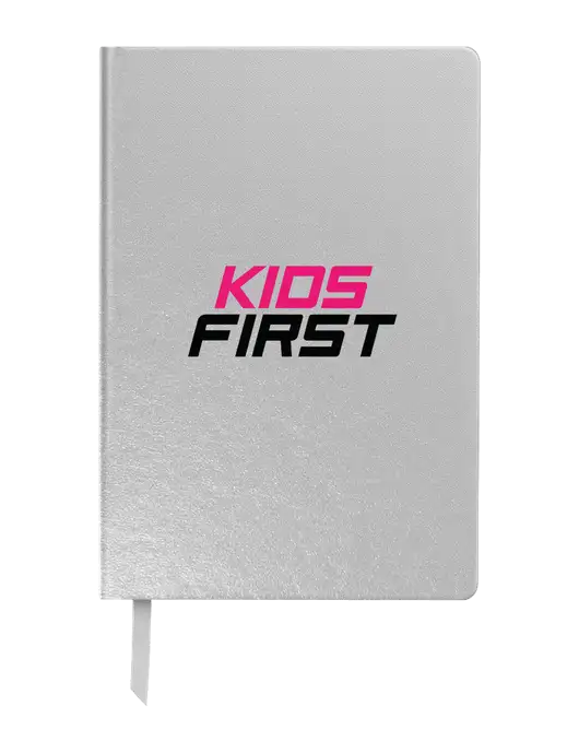 Achieve Silver Hardcover Journal, 5.5 x 8.37 w/Kids First Logo