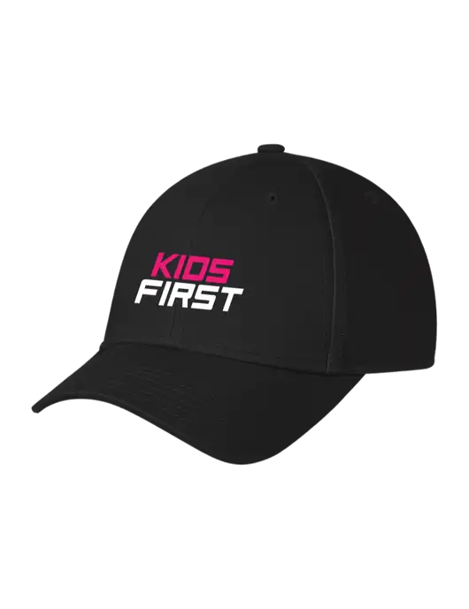Black Structured Cap Hook & Loop w/Kids First Logo
