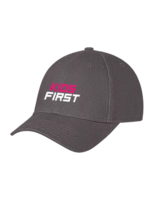 Medium Dark Grey Structured Soft Snap Closure Hook & Loop Cap w/Kids First Logo
