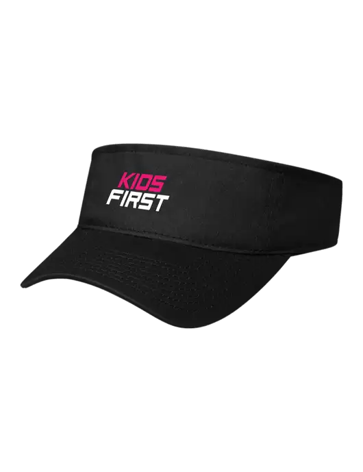 Black Cap Visor w/Kids First Logo