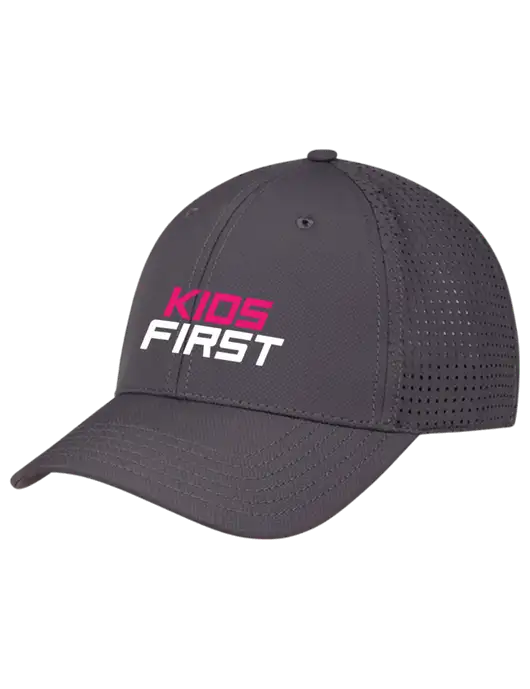 Charcoal Performance Stretchable Cap Hook & Loop w/Kids First Logo