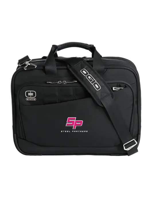 OGIO Black Element Laptop Messenger Bag w/Steel Partners Logo