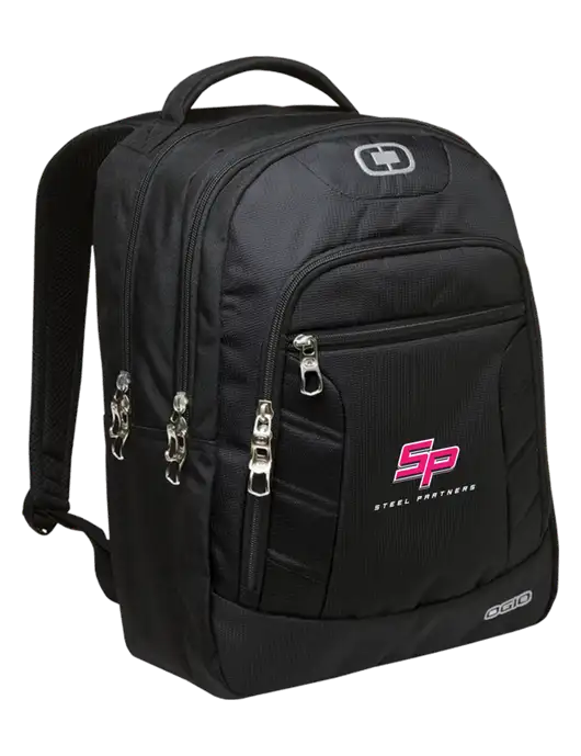 OGIO Black/Silver Colton Laptop Backpack
 w/Steel Partners Logo