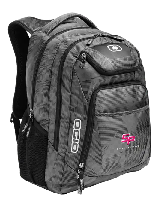 OGIO Race Day Silver Excelsior Laptop Backpack w/Steel Partners Logo